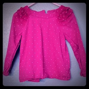 Oshkosh magenta polka dot long-sleeved tee